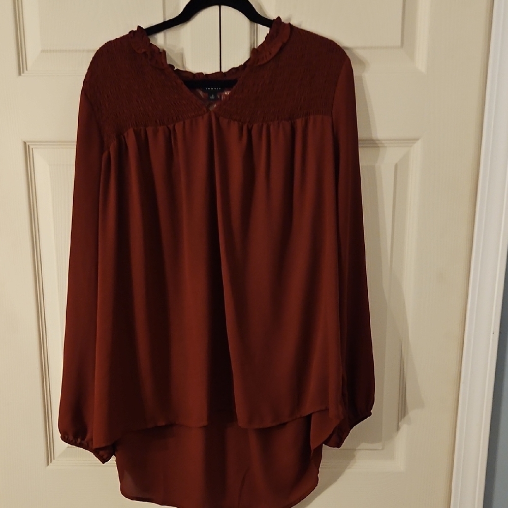 Torrid Red Asymmetrical Relaxed Blouse
